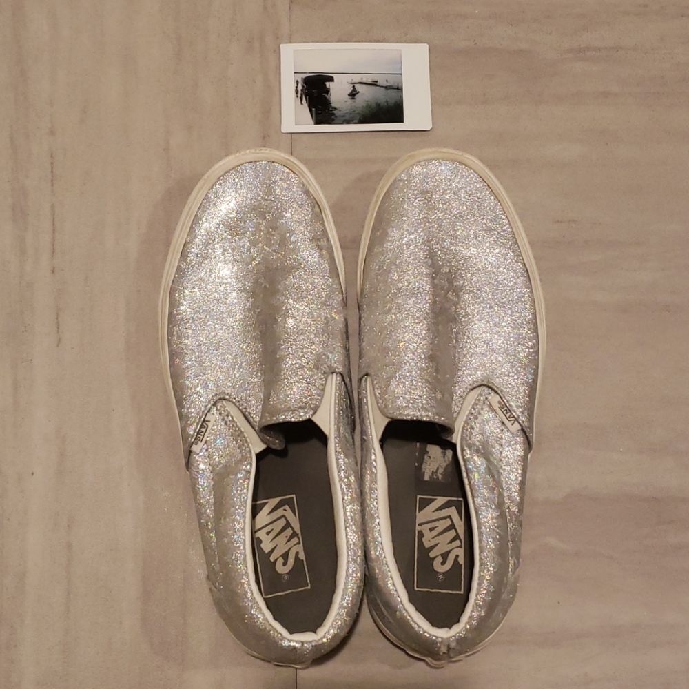 Iridescent cracked ice Vans Slip Ons